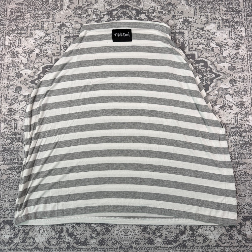 Milk Snob Gray White Striped 5-in-1 Baby Car Seat Nursing Cover